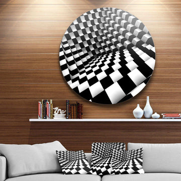 Optical Black and White Pattern - Abstract Circle Metal Wall Decor